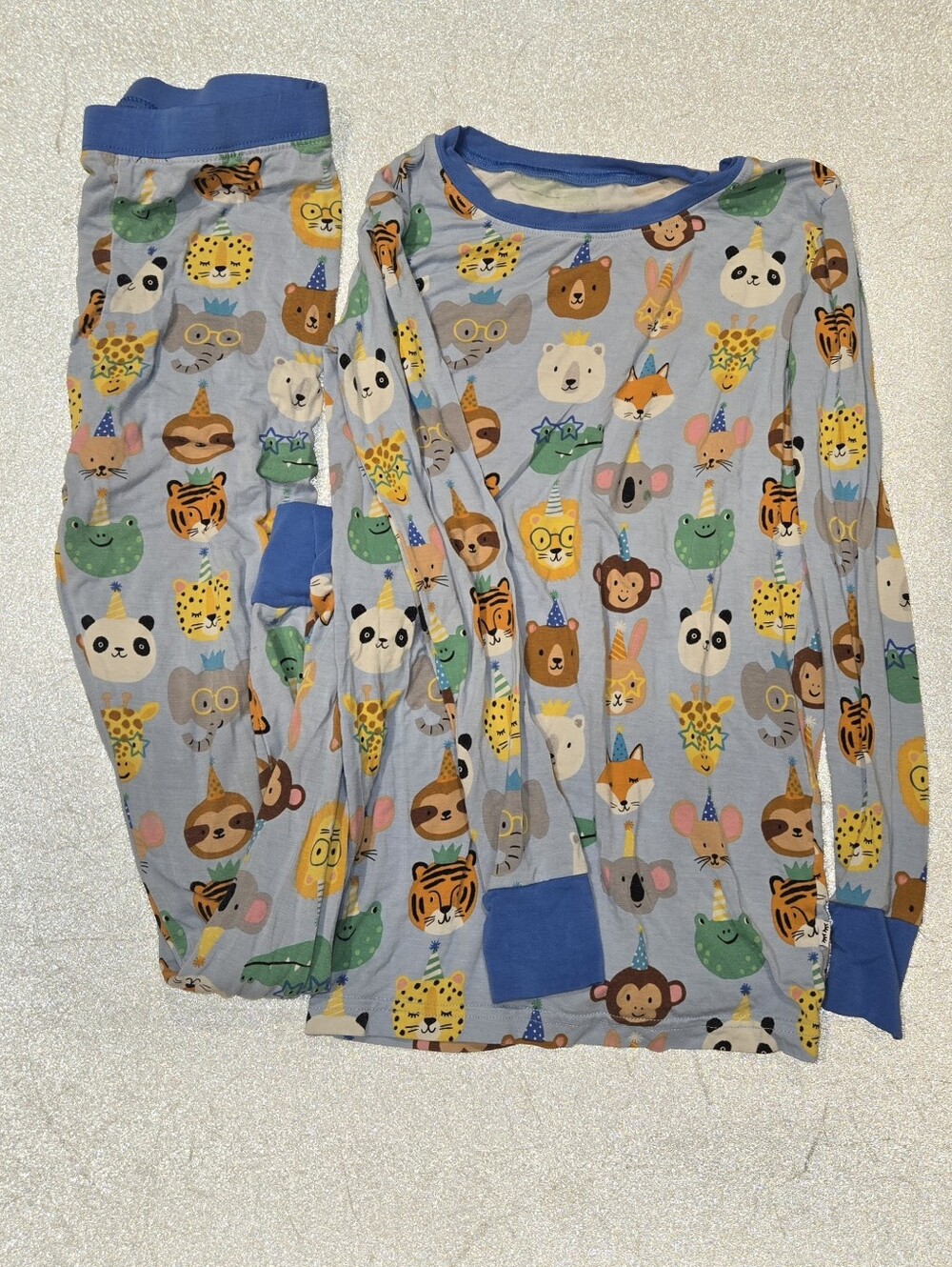 Preowned Good Boys Little Sleepies Birthday Pajamas Set Size-9/10